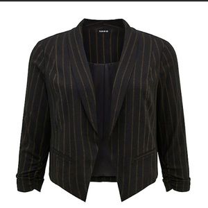 Women’s Torrid Blazer Black Stripe Twill NWT Size 2XL Cutaway Business Clothes